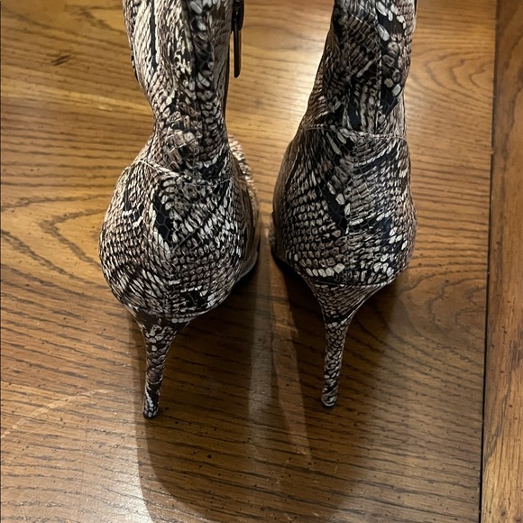 Vince Camuto Snakeskin Heeled Boots - Tan and Black - Picture 4 of 13